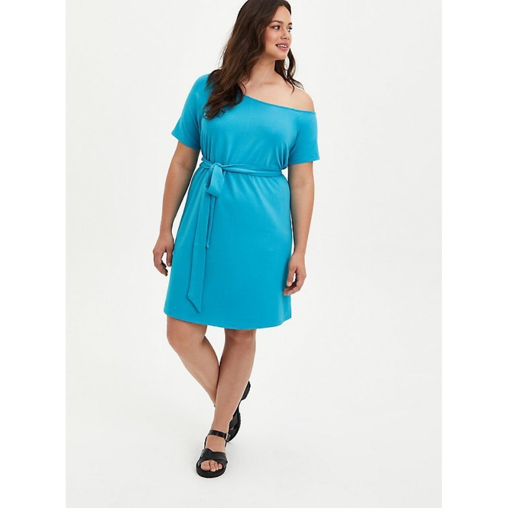 Torrid T-Shirt Dress French Terry Teal size 4